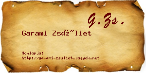 Garami Zsüliet névjegykártya